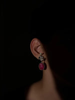 Load image into Gallery viewer, Celeste- Ruby Flora Statement Earrings