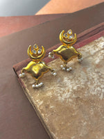 Load image into Gallery viewer, Son Chiraiya ChaandKamal Earrings
