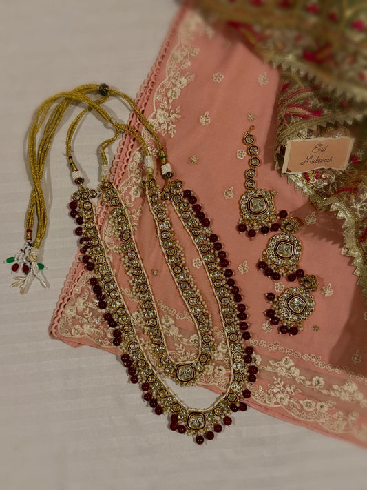 Eidiya- Double Rani Maala Set I (red)