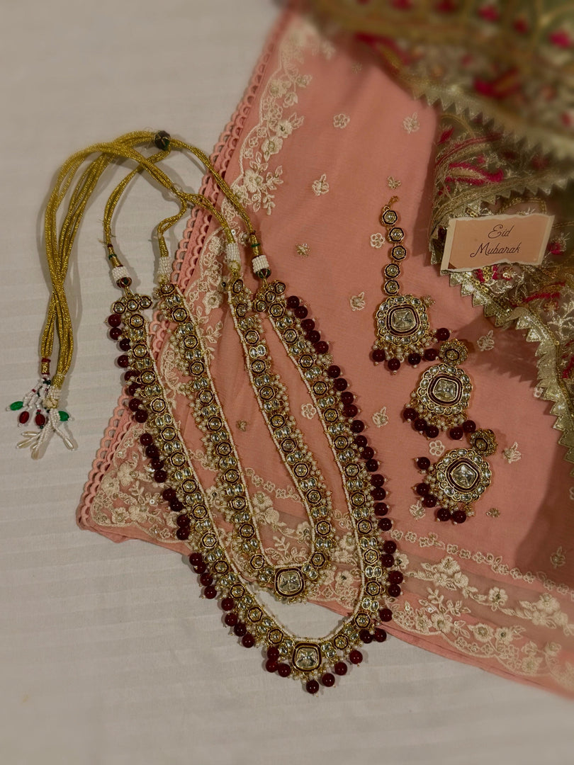 Eidiya- Double Rani Maala Set I (red)