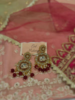 Load image into Gallery viewer, Eidiya- Rani Jhumkay (red)
