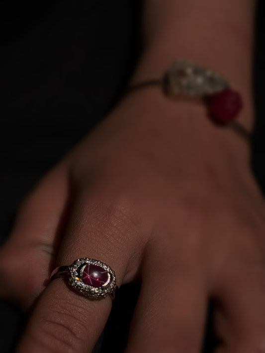 Celeste- Crimson Star Ring