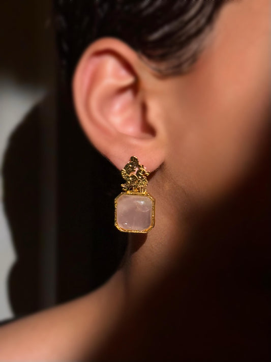 Celeste- Rose Glow Statement Earrings