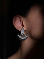 Load image into Gallery viewer, Celeste- Lunar Blossom Statement Earrings
