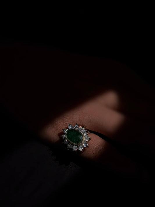 Celeste- Emerald Eclipse Ring