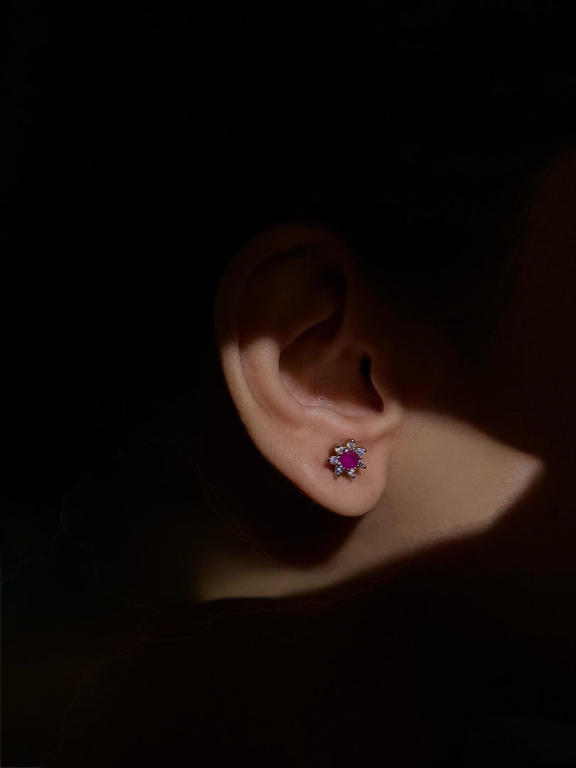 Celeste- Ruby Studs