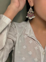 Load image into Gallery viewer, Rajasi Ruby Pearl Jhumki
